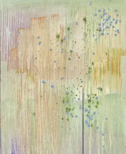 Light yellow and green based abstract painting