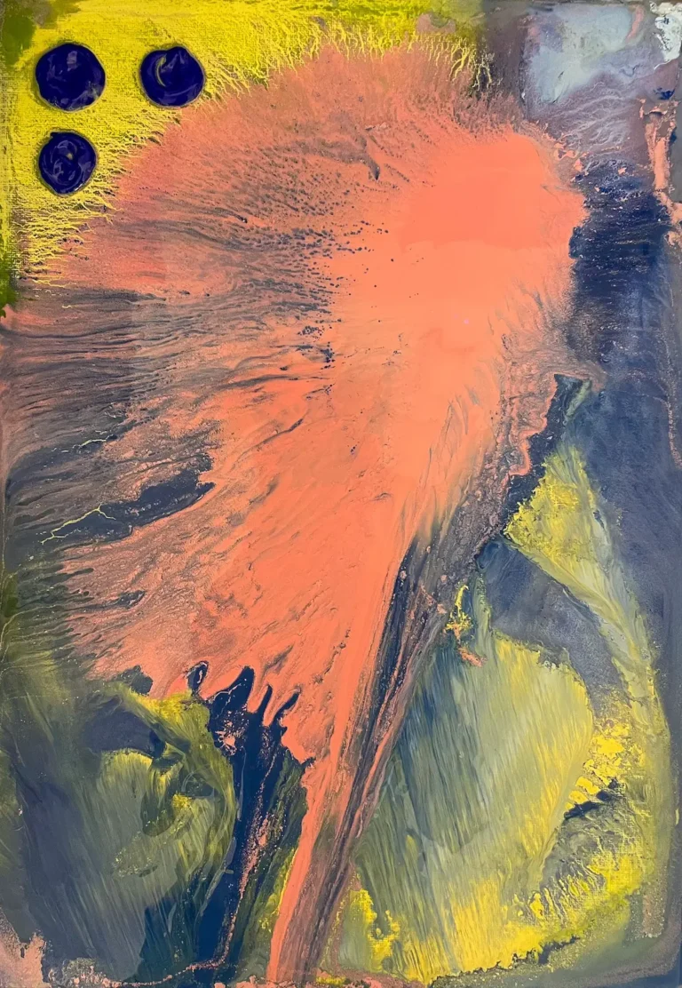 Abstract, pink and blue, atmospheric painting