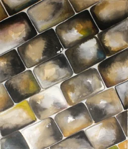 Abstract brown bricks painting