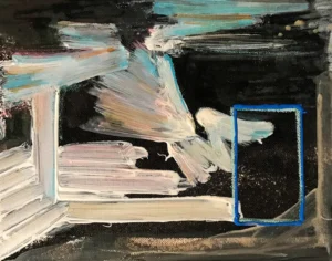 Abstract, black and white, landscape painting