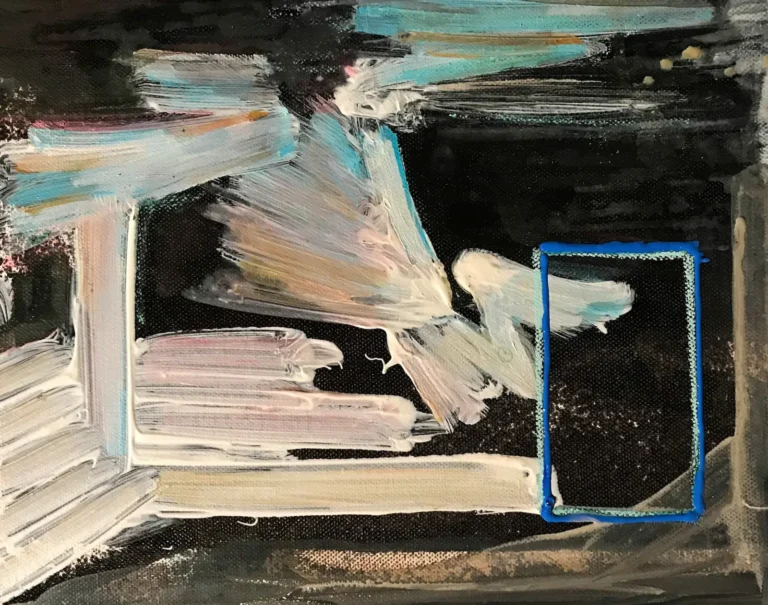 Abstract, black and white, landscape painting