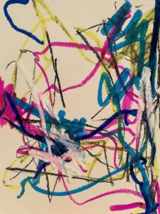 Abstract, purple and blue lines, painting