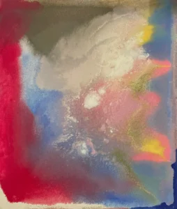 Abstract, pink and blue, atmospheric painting