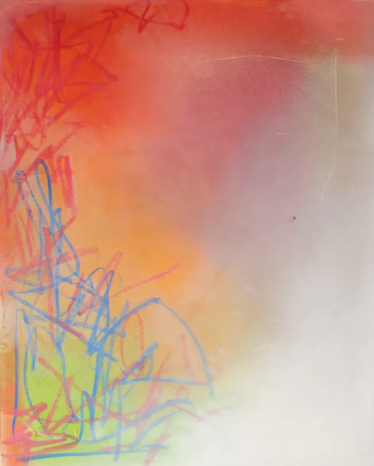 Abstract, red and white painting