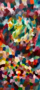 Abstract, colourful sky painting