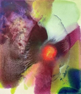 Abstract, purple and green, atmospheric painting