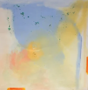 Abstract, yellow and blue, atmospheric painting