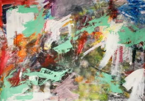 Abstract, expressionist, colourful painting