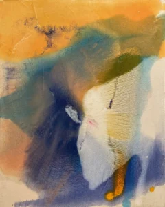 Abstract, orange and blue, atmospheric painting