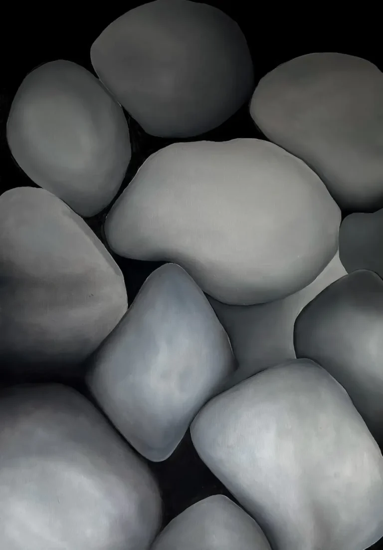 Black and white stones painting
