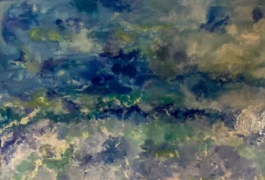 Abstract painting of a seashore