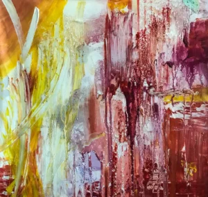 Abstract, red and orange, epxressive painting